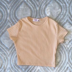 Peach Ribbed Crop Top